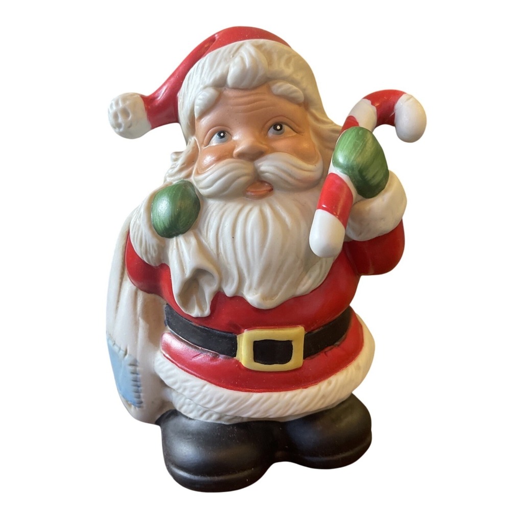 Vintage Homco Santa Claus Bank Christmas Holiday Decor St Nick Porcelain 5101